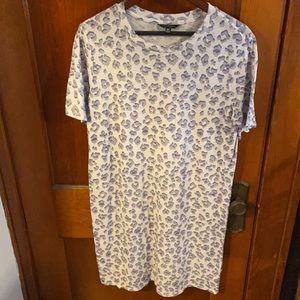 Lucky Brand blue leopard T-Shirt dress. Flowy with soft material. Medium.